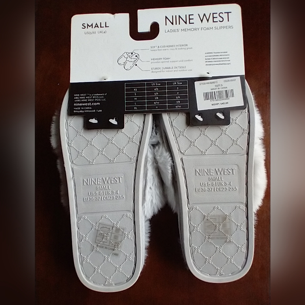 Nine West Fluffy Slippers, NWT - Picture 2 of 8